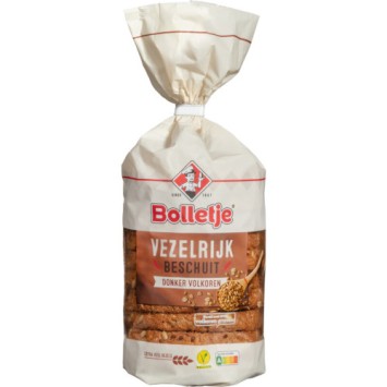 Bolletje Vezelrijk Boeren Beschuit Donker Volkoren (10 stuks)