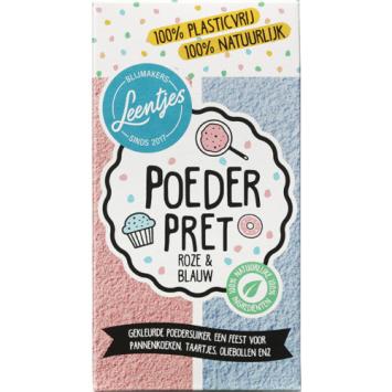 Poeder Pret roze en blauw gekleurde poedersuiker